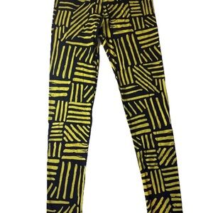 LuLaRoe Black and Yellow Abstract Leggings